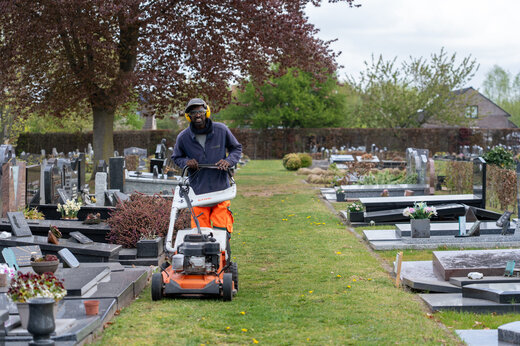 foto's die aanpak van de groendienst illustreert